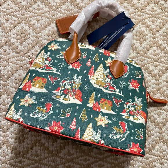 Dooney & Bourke Disney Mickey Minnie Christmas Festive Print purse - Picture 2 of 5